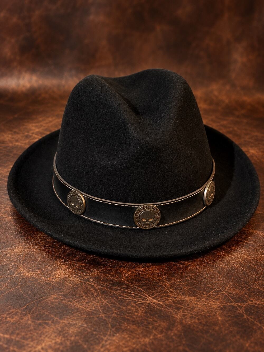 Vintage Harley Davidson women’s fedora hat 
XL | 100% wool | Made in USA